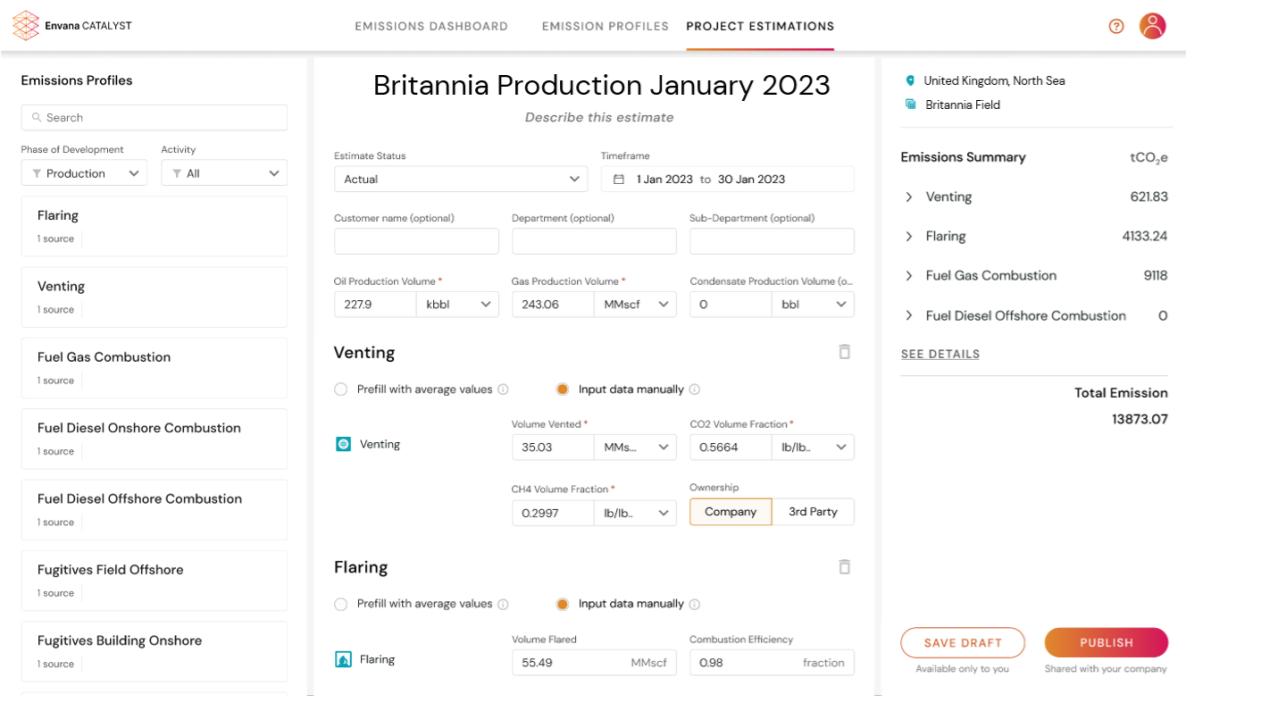 screenshot of Envana Catalyst